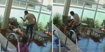 Rodolfo Ramos Caiado durante discussão que terminou em agressão dentro de condomínio em Goiânia — Foto: Reprodução/Câmera de Segurança