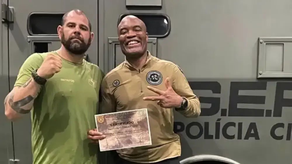 Anderson Silva treina para se tornar um policial nos Estados Unidos • Reprodução/Instagram/Anderson Silva