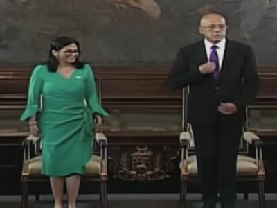 Delcy Rodriguez fez juramento nesta segunda-feira, dia 5 Foto: Reprodução/Youtube