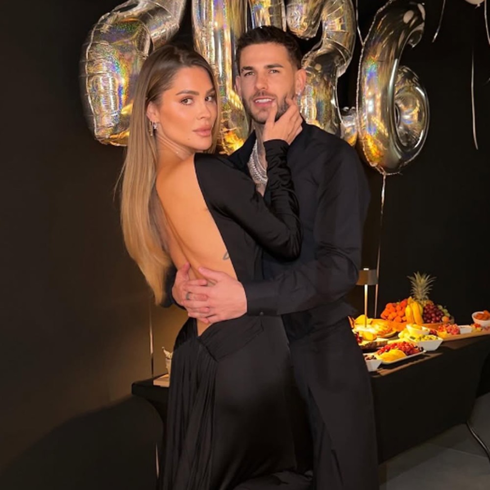 Jogador Lucas Hernandez e esposa Victoria Triay — Foto: Reprodução/Instagram